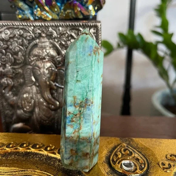 Gorgeous Chrysocolla Lapis Lazuli Tower, Bodhi Crystal Magic