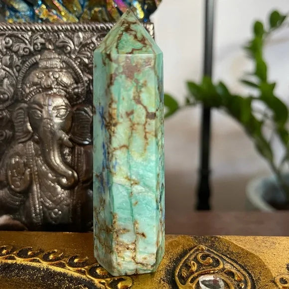 Gorgeous Chrysocolla Lapis Lazuli Tower, Bodhi Crystal Magic