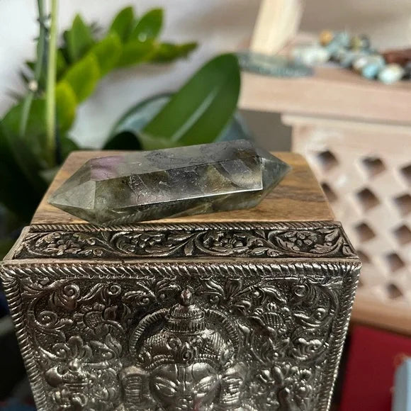 Labradorite Double Terminated Crystal Point Wand, Bodhi Crystal Magic