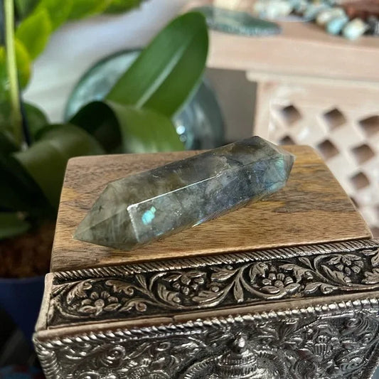 Labradorite Double Terminated Crystal Point Wand, Bodhi Crystal Magic