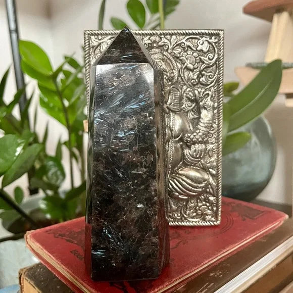 Arfvedsonite Tower, Natural Arfvedsonite, Bodhi Crystal Magic