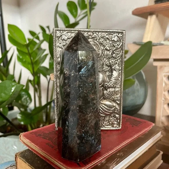 Arfvedsonite Tower, Natural Arfvedsonite, Bodhi Crystal Magic