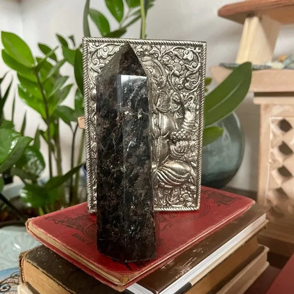 Arfvedsonite Tower, Natural Arfvedsonite, Bodhi Crystal Magic