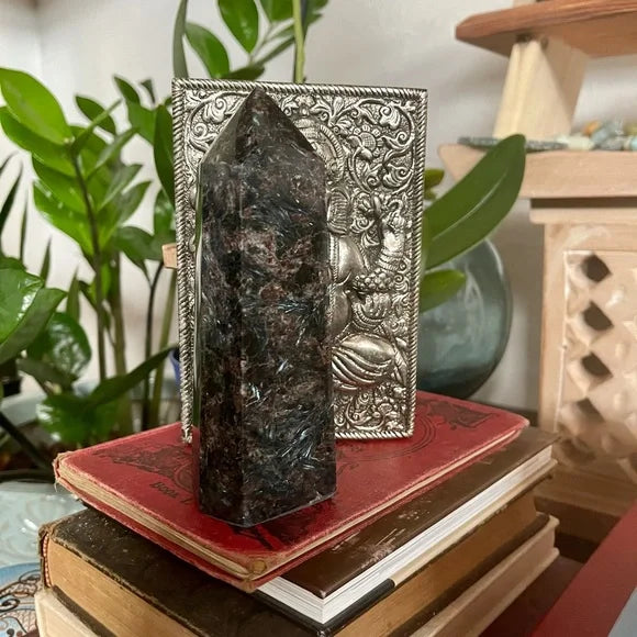 Arfvedsonite Tower, Natural Arfvedsonite, Bodhi Crystal Magic