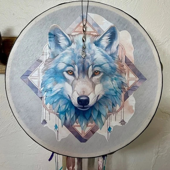 100 percent Shy Wolf Donation, Wolf Wall Hanging with Movement Charm, Bodhi Home Decor