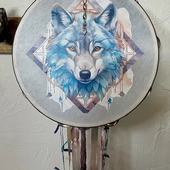 100 percent Shy Wolf Donation, Wolf Wall Hanging with Movement Charm, Bodhi Home Decor