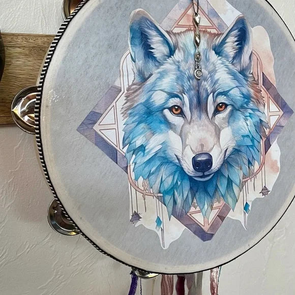 100 percent Shy Wolf Donation, Wolf Wall Hanging with Movement Charm, Bodhi Home Decor