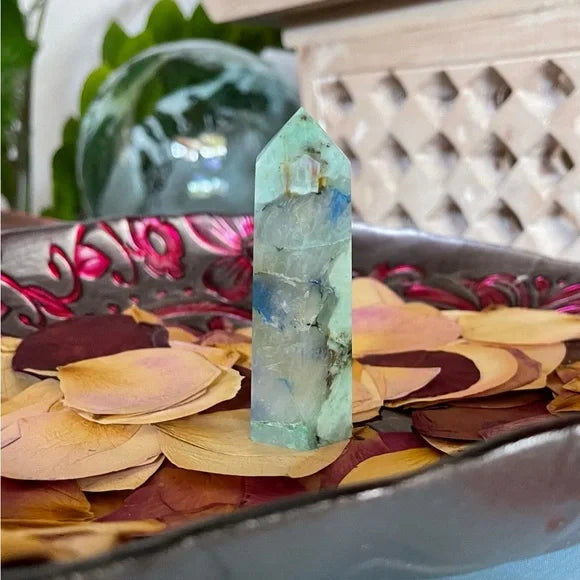 Gorgeous Chrysocolla Lapis Lazuli Tower, Bodhi Crystal Magic