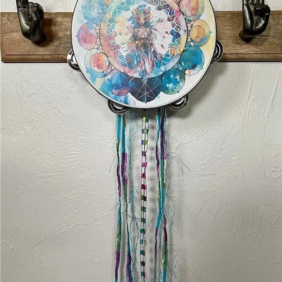 Indigo Goddess Mixed Media Wall Hanging, Bodhi Home Decor