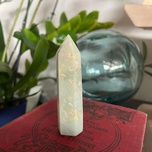 Soft Greens Amazonite Tower, Bodhi Crystal Magic