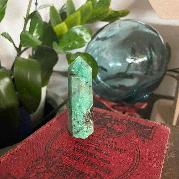 Lovely Greens Chrysocolla Tower, Bodhi Crystal Magic