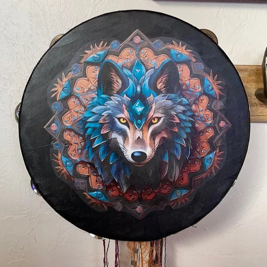 Mystical Wolf Wall Hanging, Original Art, Mystical Art, Decoupage Wall Hanging, Bodhi Home Decor