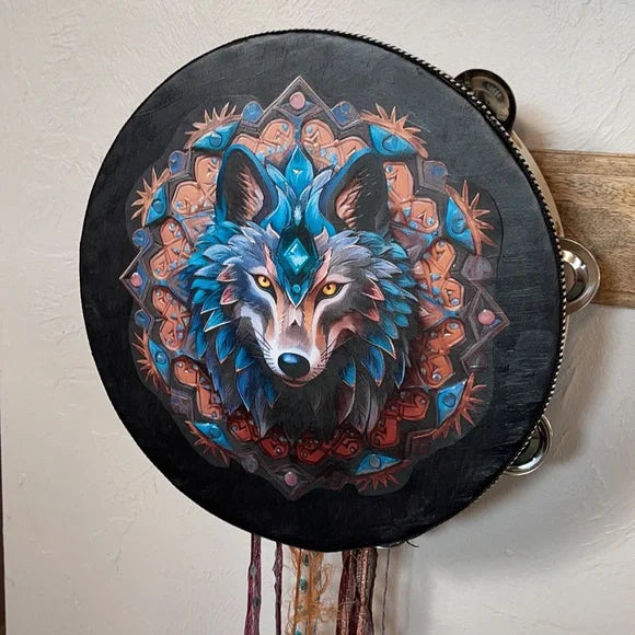 Mystical Wolf Wall Hanging, Original Art, Mystical Art, Decoupage Wall Hanging, Bodhi Home Decor