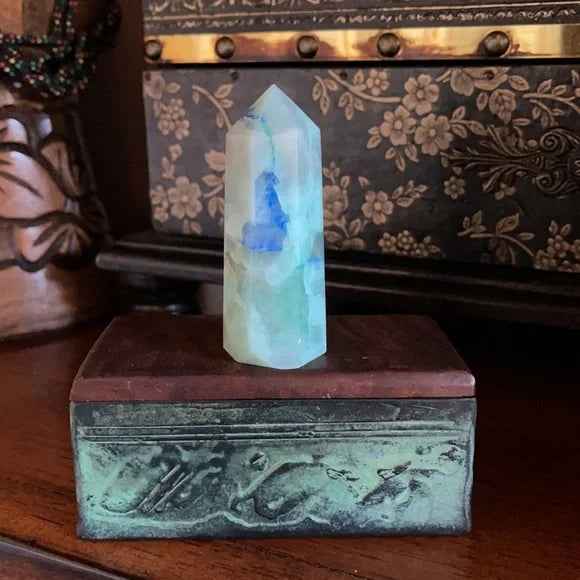 Gorgeous Chrysocolla Lapis Lazuli Tower, Bodhi Crystal Magic