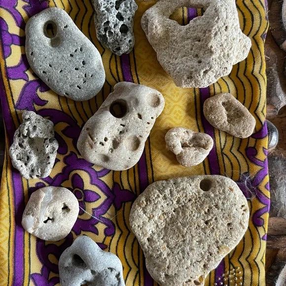 Lot of Hag Stones, NOT DRILLED Beach Stones, Good Luck Water Amulet
