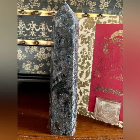 Arfvedsonite Tower, Natural Arfvedsonite, Arfvedsonite Obelisk, Bodhi Crystal Magic