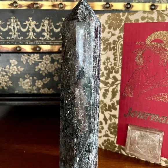 Arfvedsonite Tower, Natural Arfvedsonite, Arfvedsonite Obelisk, Bodhi Crystal Magic