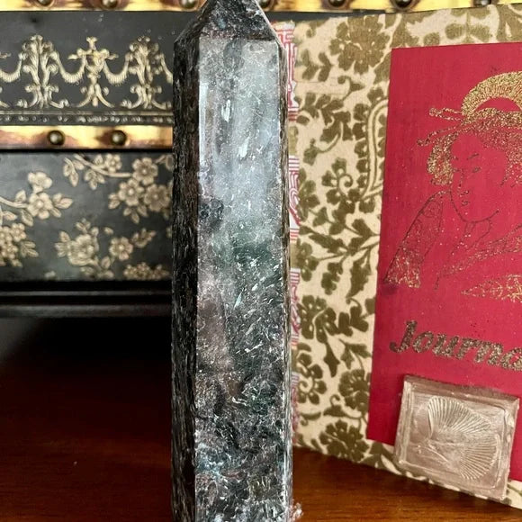 Arfvedsonite Tower, Natural Arfvedsonite, Arfvedsonite Obelisk, Bodhi Crystal Magic