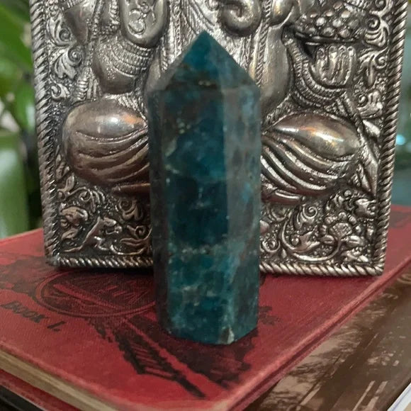 Teal Blue Apatite Tower, Magical Blue Apatite, Bodhi Crystal Magic