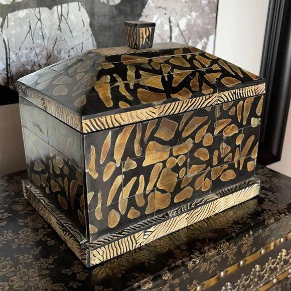 Exotic Decorator Vanity Lidded Box, Bodhi Vintage