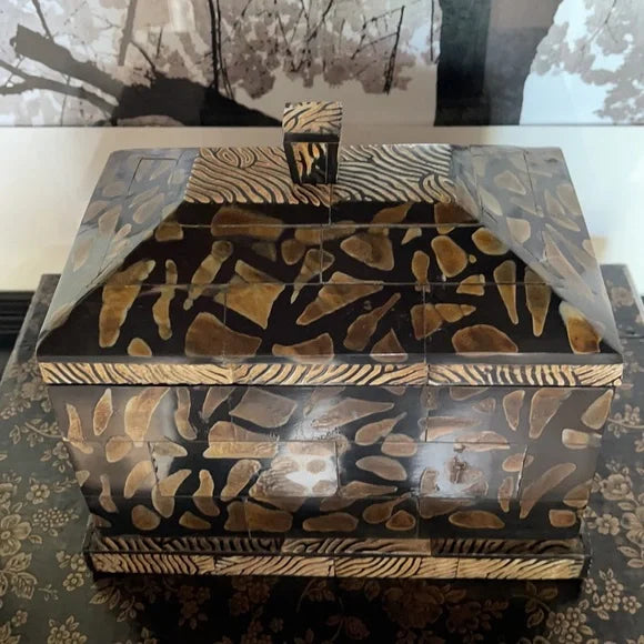 Exotic Decorator Vanity Lidded Box, Bodhi Vintage