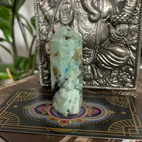 Gorgeous Chrysocolla Lapis Lazuli Tower, Phoenix Stone, Bodhi Crystal Magic