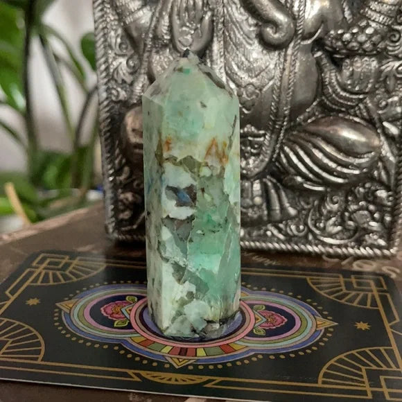 Gorgeous Chrysocolla Lapis Lazuli Tower, Phoenix Stone, Bodhi Crystal Magic