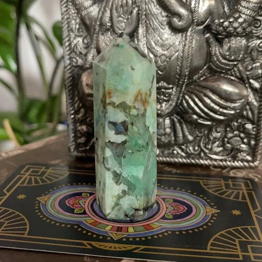 Gorgeous Chrysocolla Lapis Lazuli Tower, Phoenix Stone, Bodhi Crystal Magic