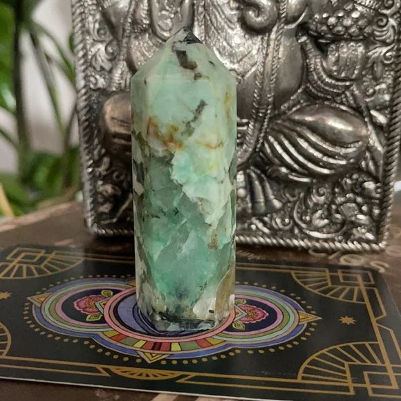 Gorgeous Chrysocolla Lapis Lazuli Tower, Phoenix Stone, Bodhi Crystal Magic