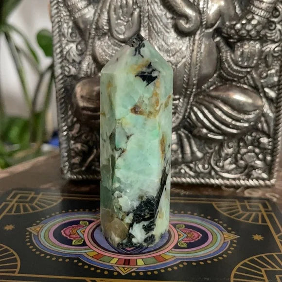 Gorgeous Chrysocolla Lapis Lazuli Tower, Phoenix Stone, Bodhi Crystal Magic