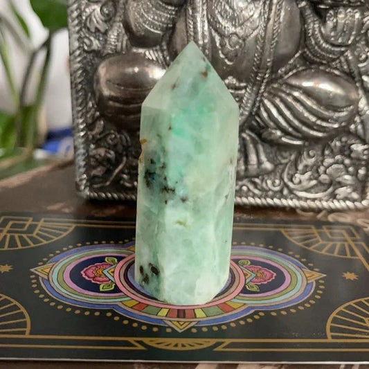 Lovely Greens Chrysocolla Tower, Bodhi Crystal Magic