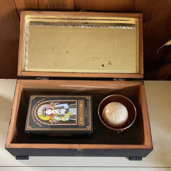 Mystical Oddities Box, Vintage Cedar Box, Lovecycled Vintage, Tarot Deck Box
