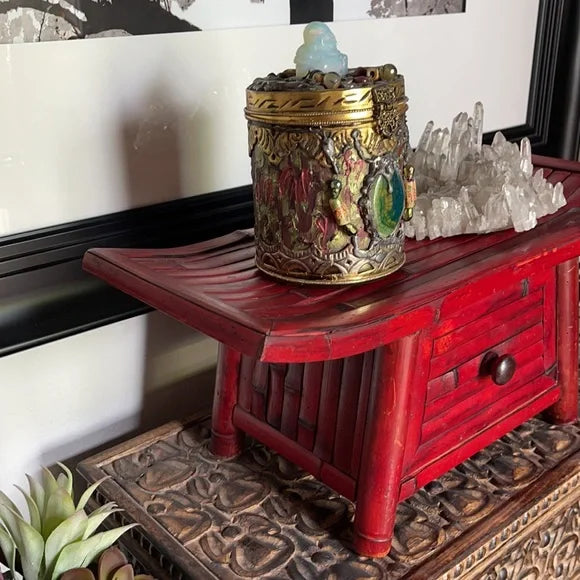 Deep Red Vintage Decorator Box, Bodhi Home Decor