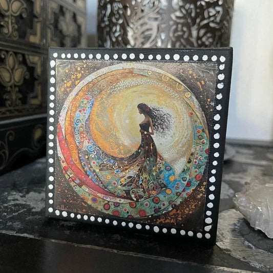 Mystical Artist, Goddess Who Creates, Canvas Block Art, Bodhi Gifts