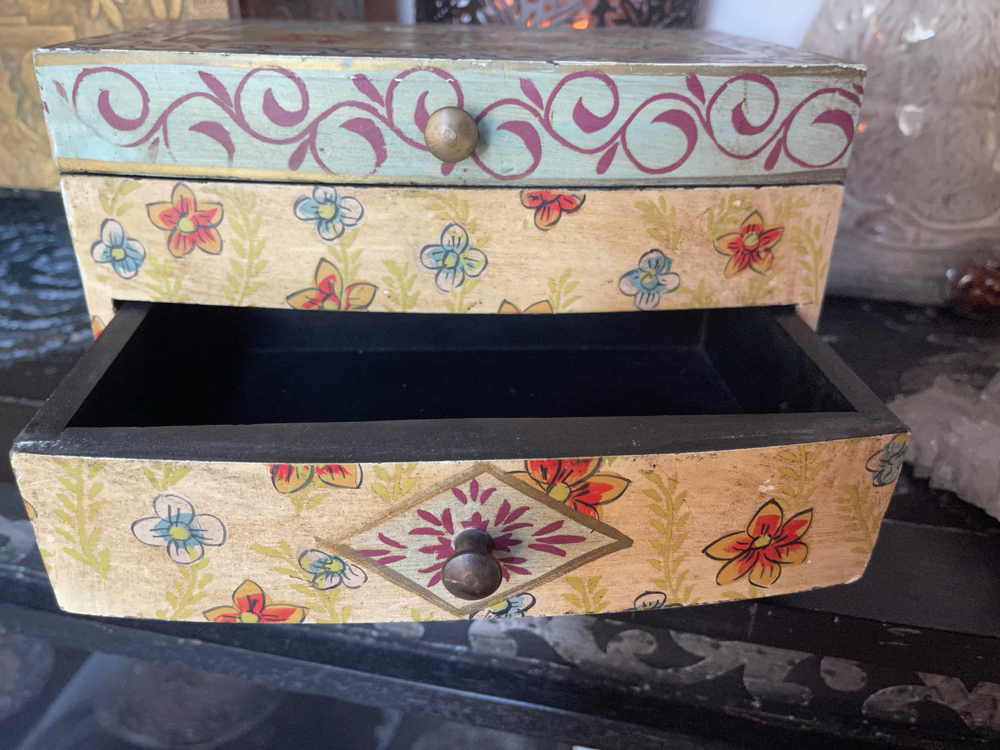 Spirited Bohemian Vintage Jewelry Box, Tarot Box, Home Decor