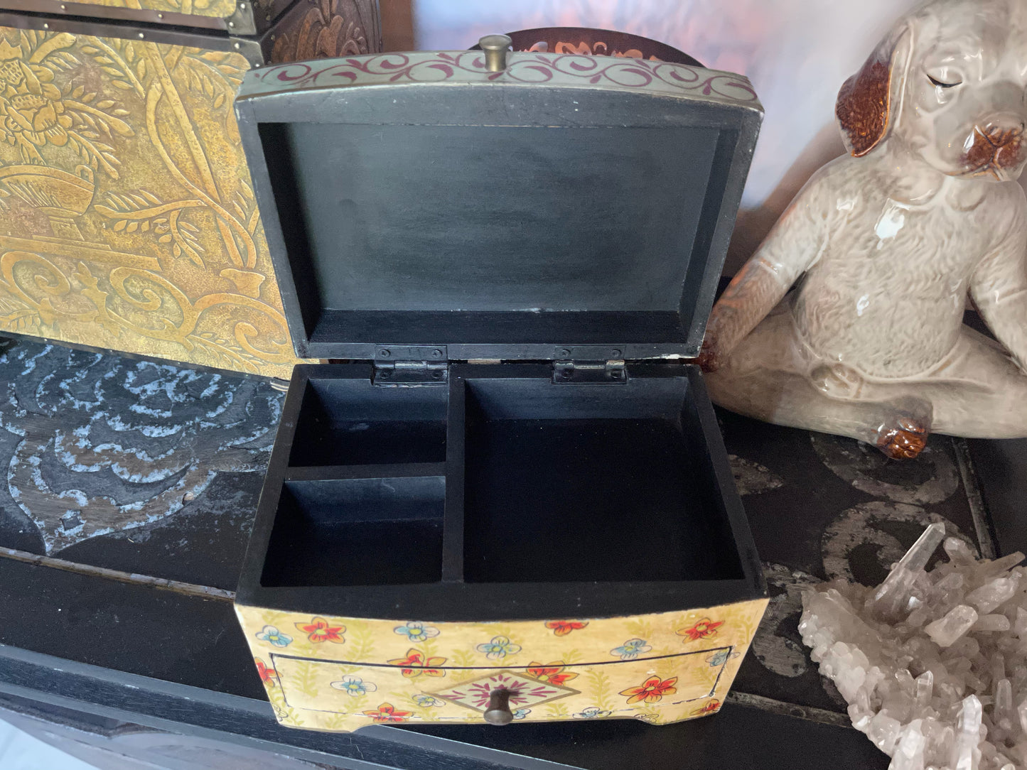 Spirited Bohemian Vintage Jewelry Box, Tarot Box, Home Decor