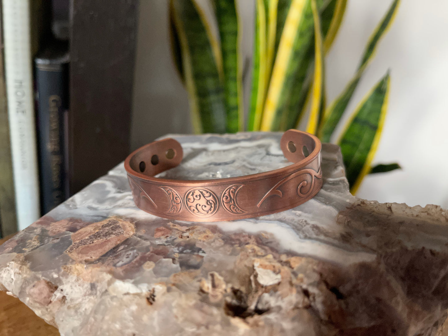 Unisex Triple Moon Copper Bracelet, Bodhi Jewelry