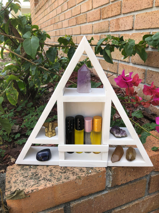 Triangle essential oil shelf