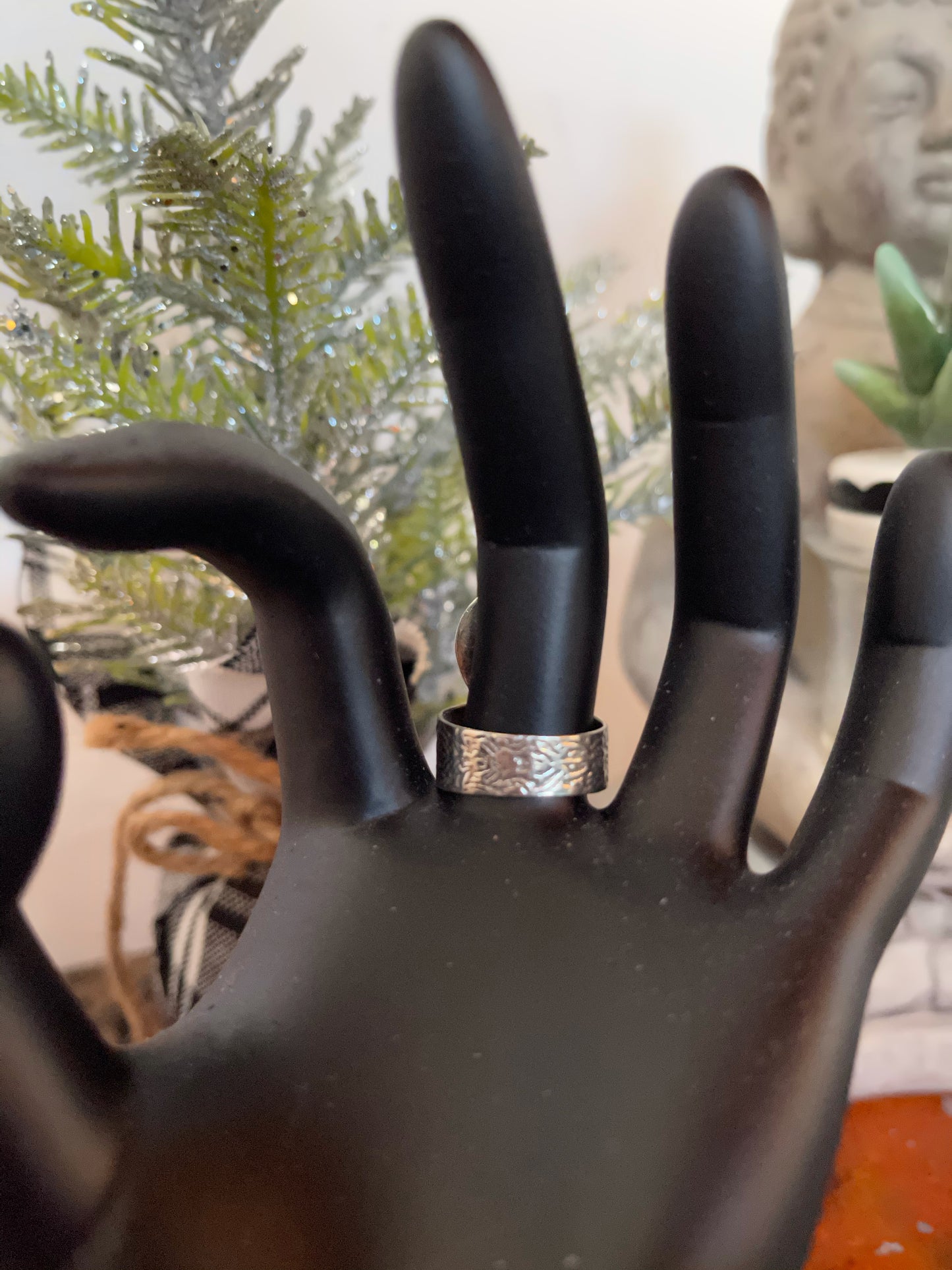 Vintage Bumblebee Jasper Ring, Artisan Sterling Silver Ring, Bodhi Jewelry
