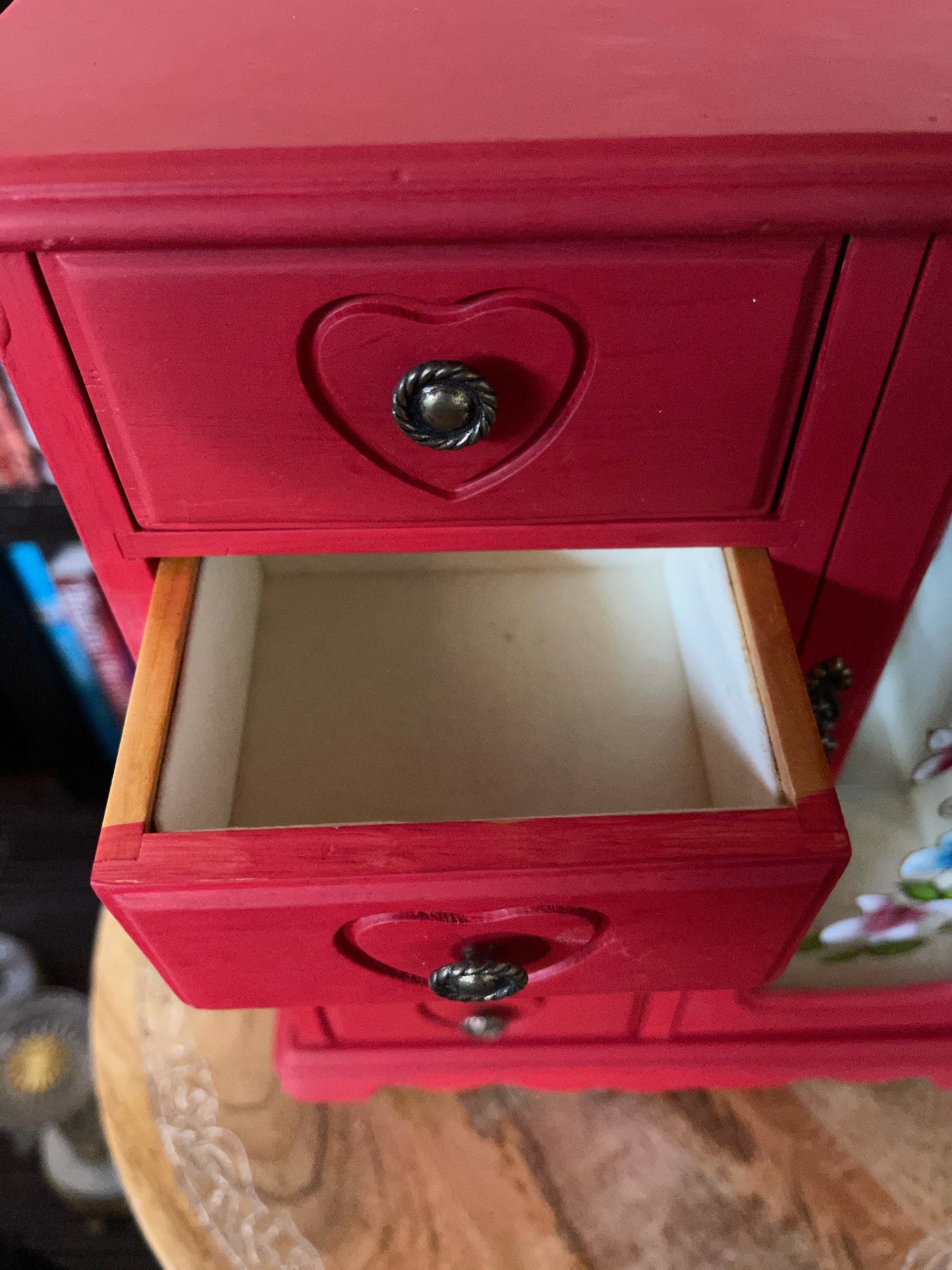 Lovecycled Vintage Red Jewelry Chest