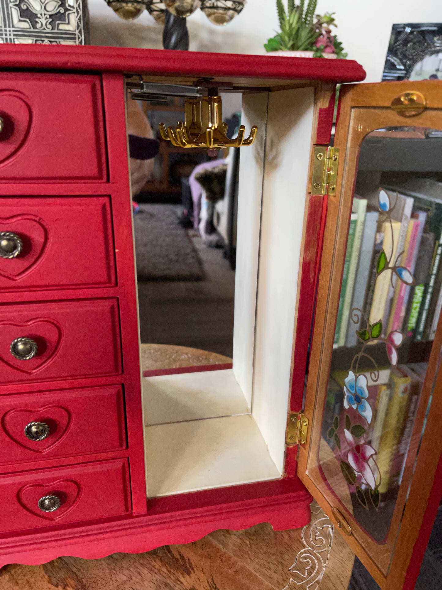 Lovecycled Vintage Red Jewelry Chest