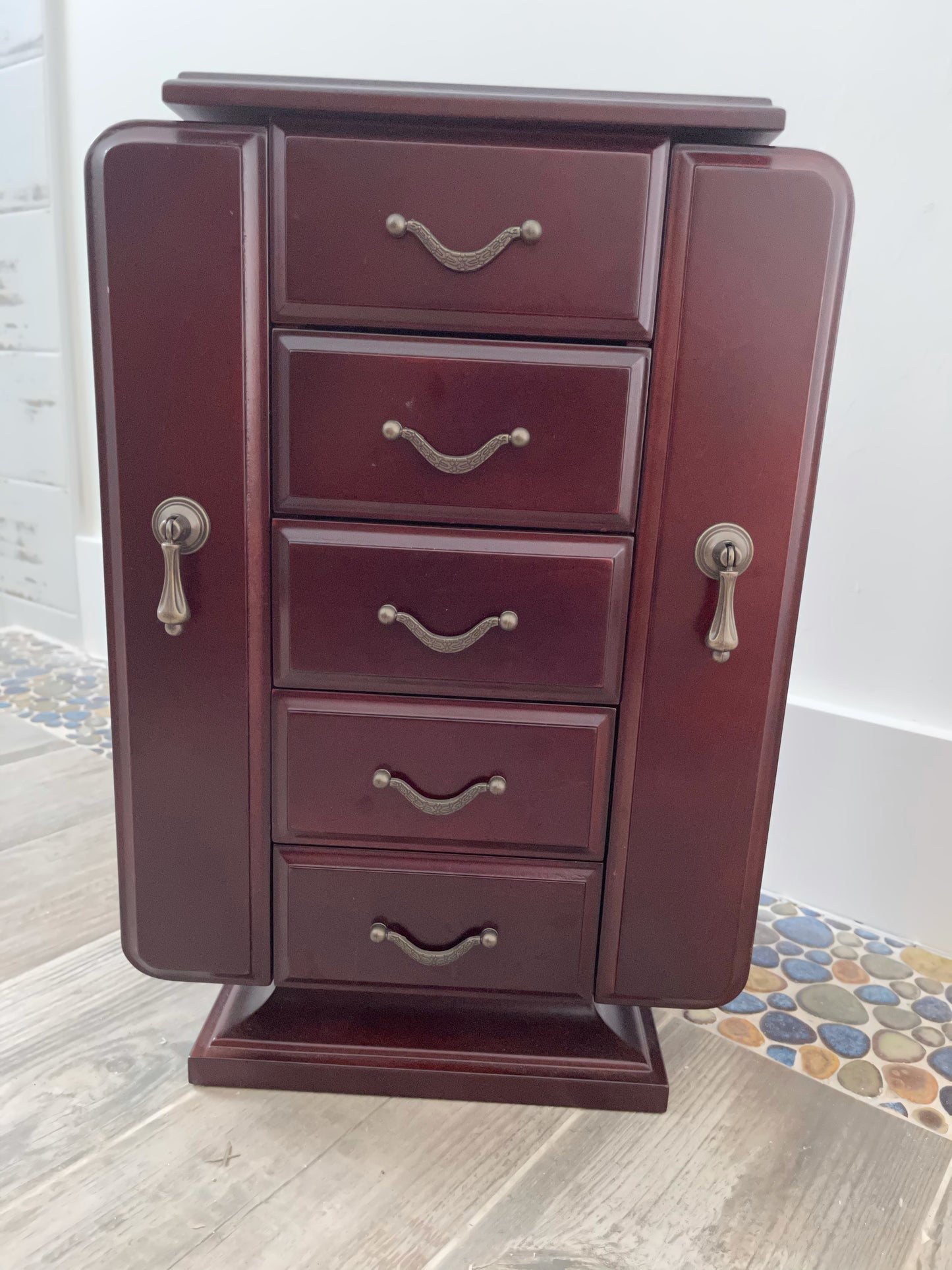 Absolutely Beautiful and Large Vintage Jewelry Cabinet, Old World Vintage