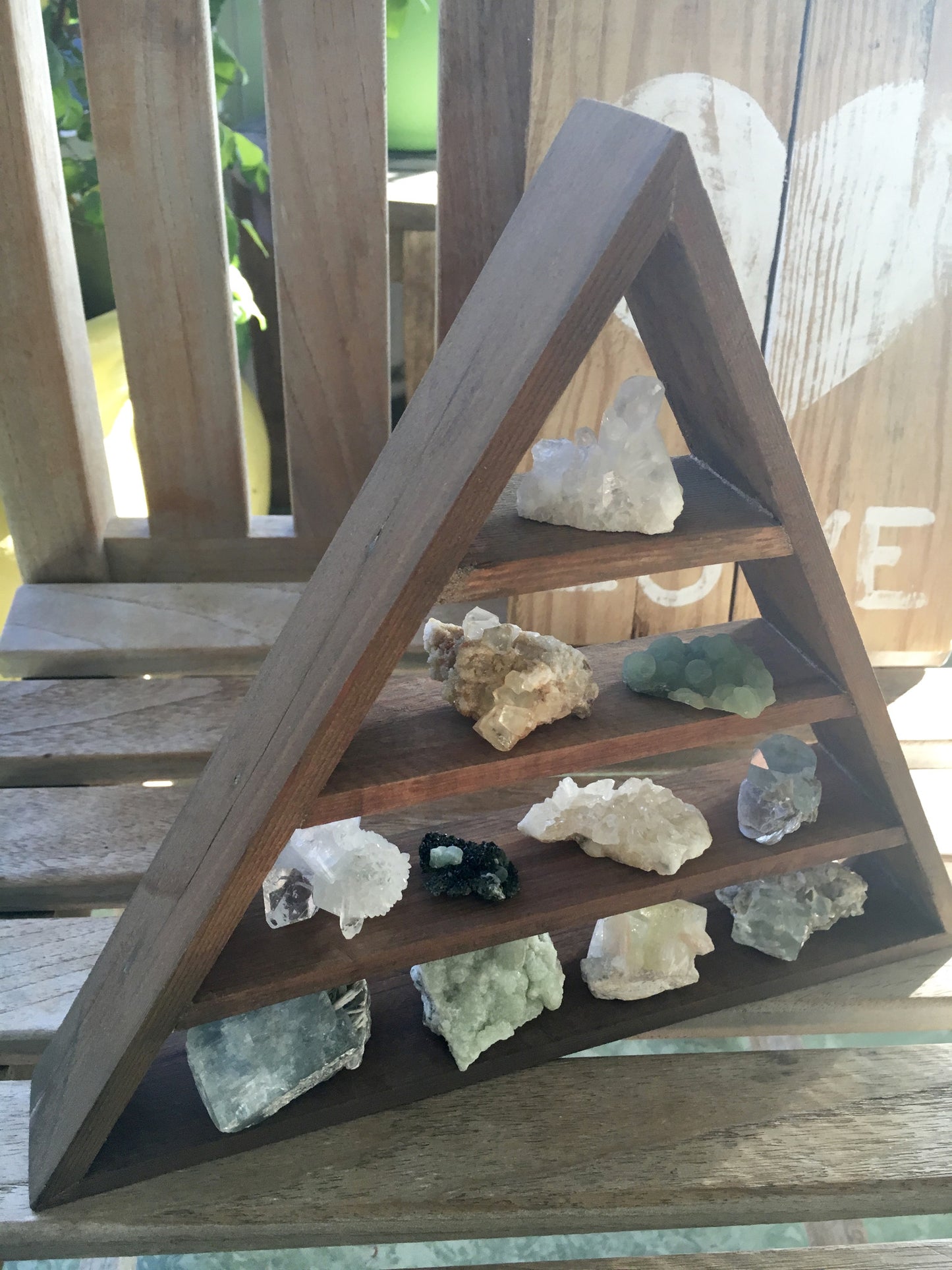 Dark Weathered Wood Stain Triangle Shelf