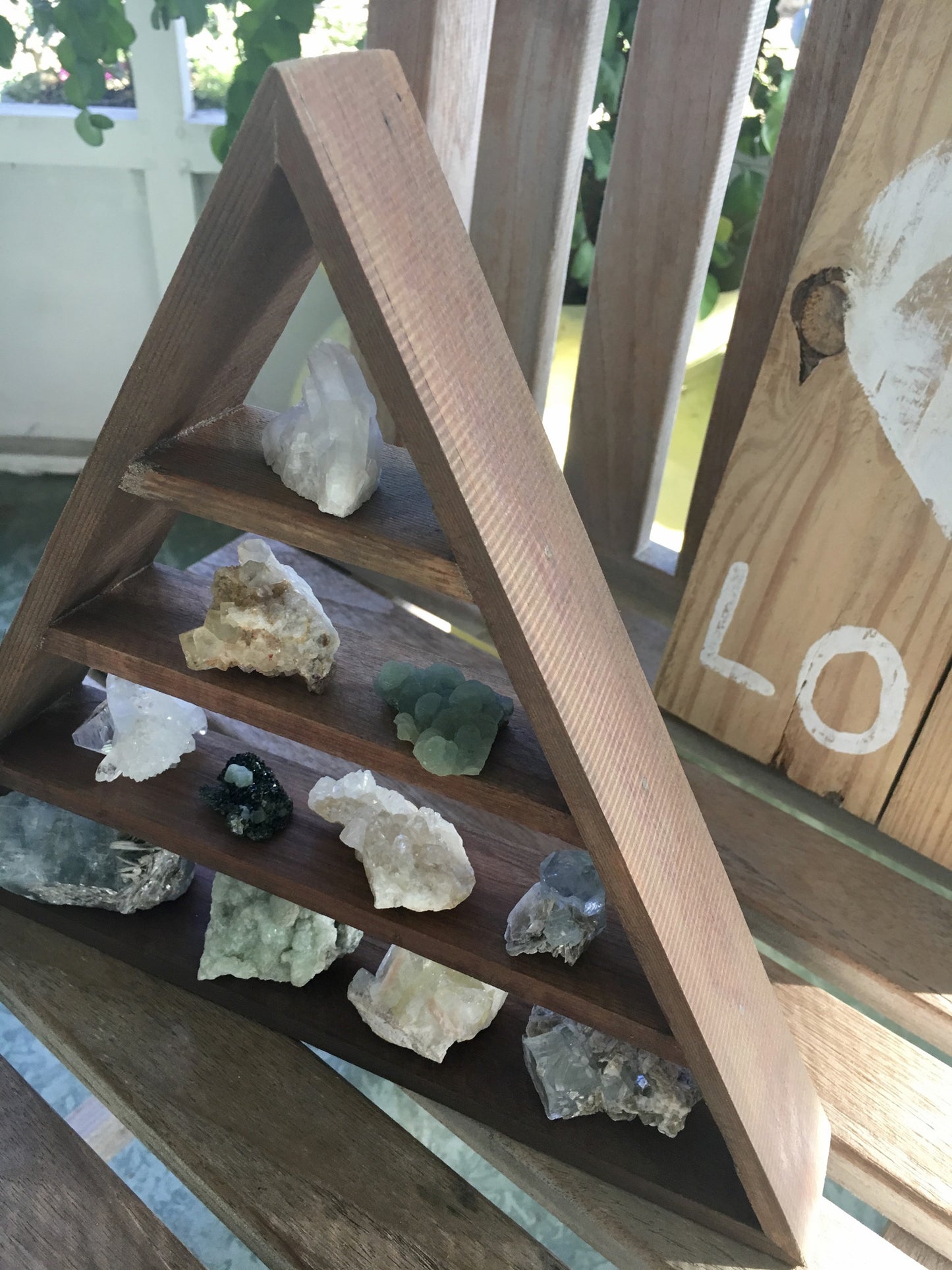 Dark Weathered Wood Stain Triangle Shelf