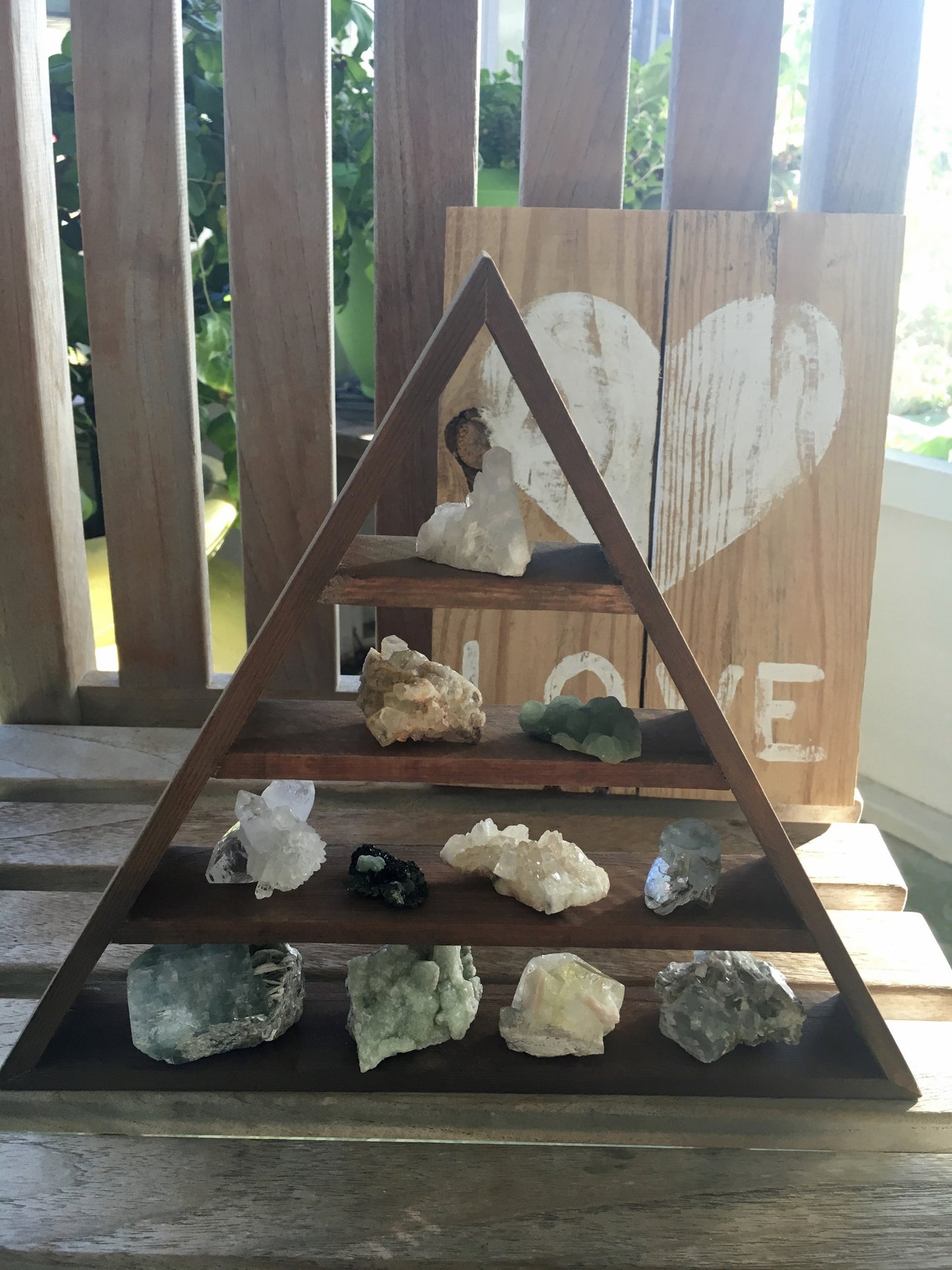 Dark Weathered Wood Stain Triangle Shelf