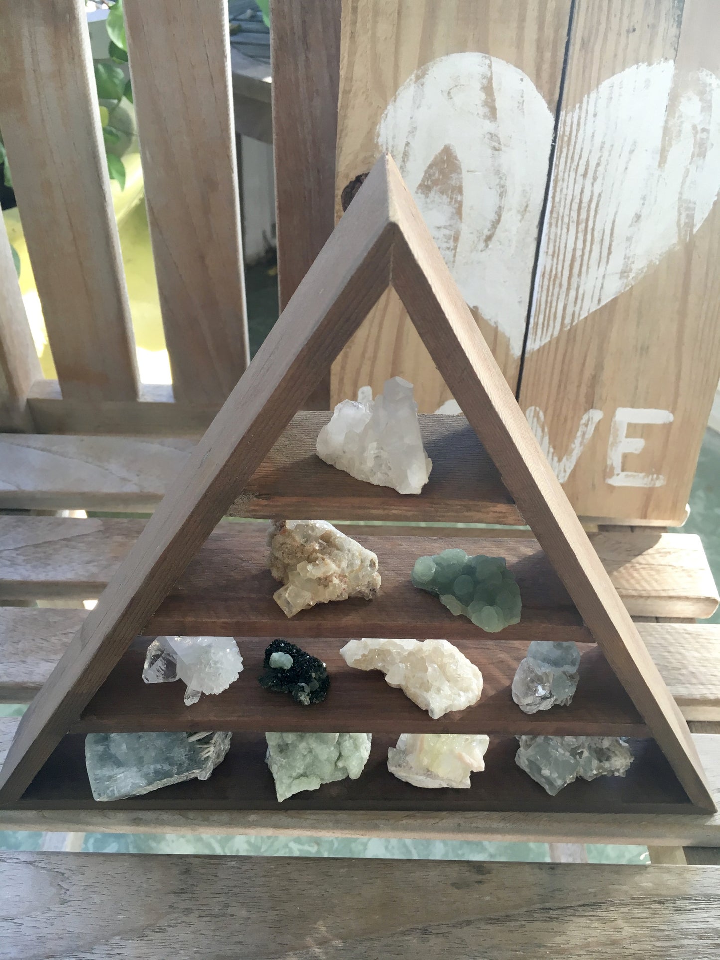 Dark Weathered Wood Stain Triangle Shelf