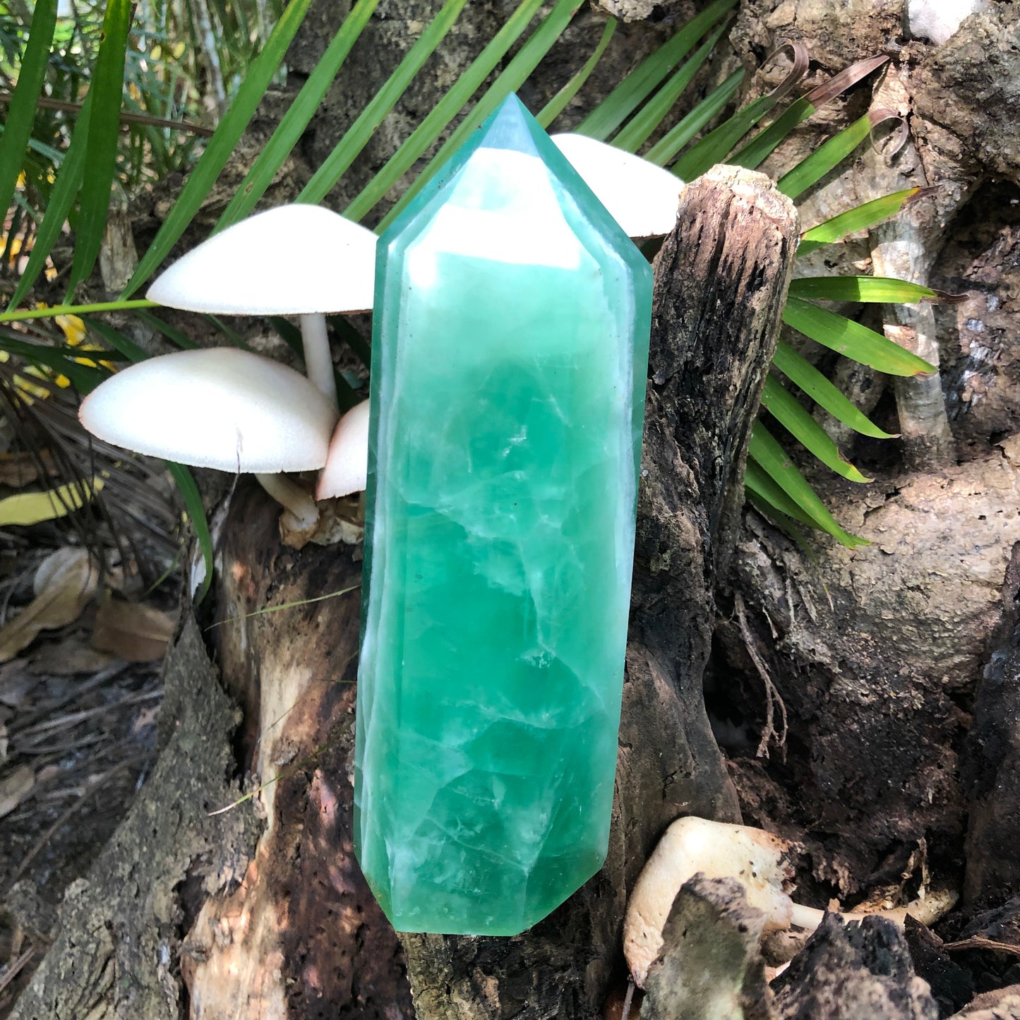 Spectacular "LIGHTNING STRIKE" Green Fluorite Tower, 4 lb Green Fluorite Obelisk, Crystal Magic