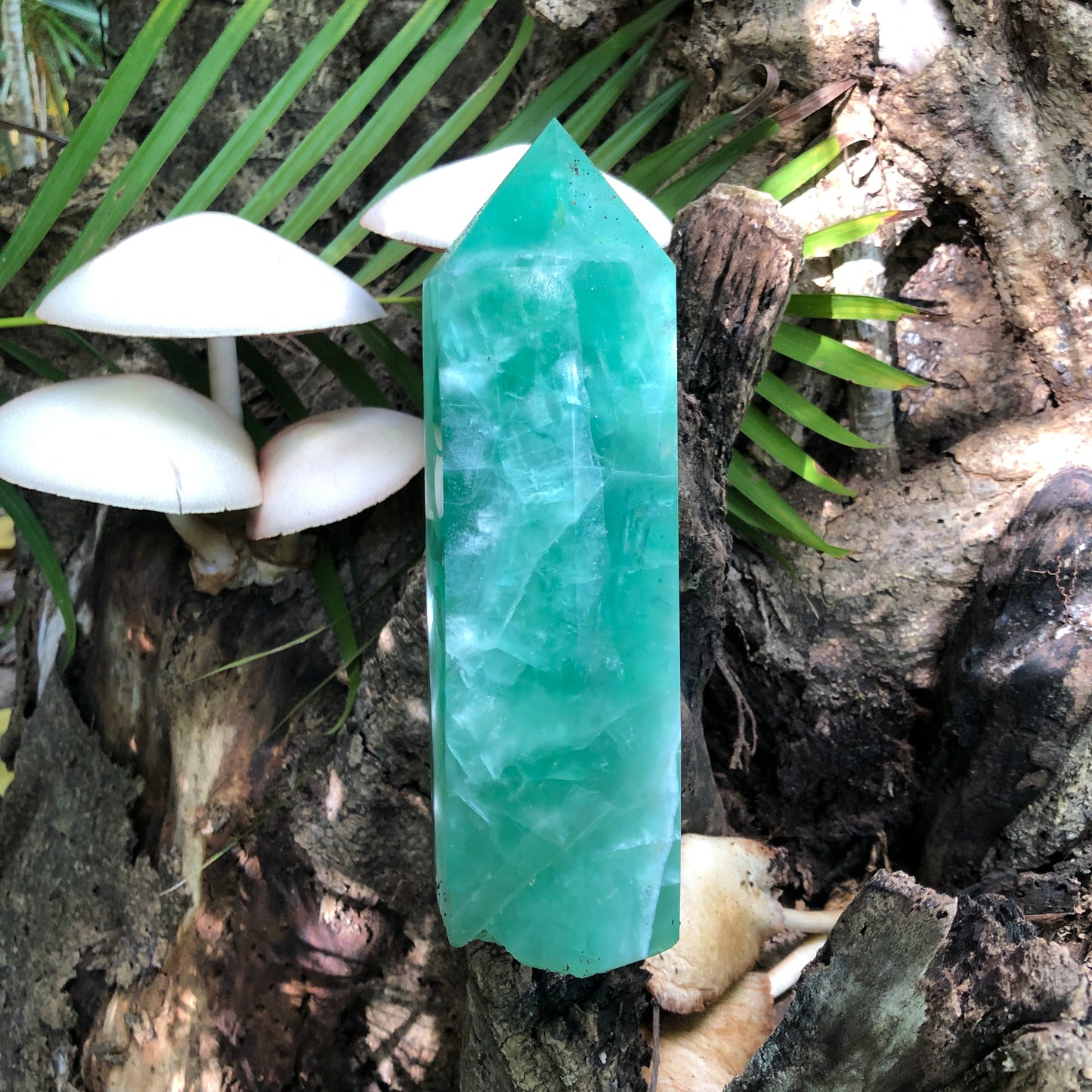 Spectacular "LIGHTNING STRIKE" Green Fluorite Tower, 4 lb Green Fluorite Obelisk, Crystal Magic