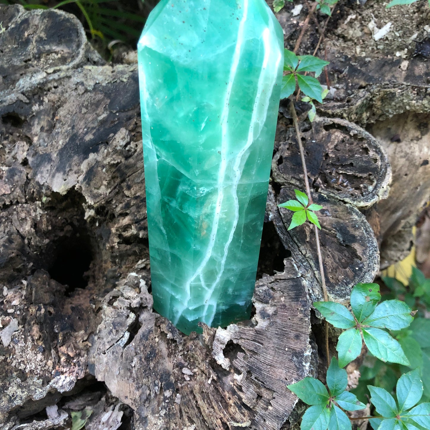 Spectacular "LIGHTNING STRIKE" Green Fluorite Tower, 4 lb Green Fluorite Obelisk, Crystal Magic