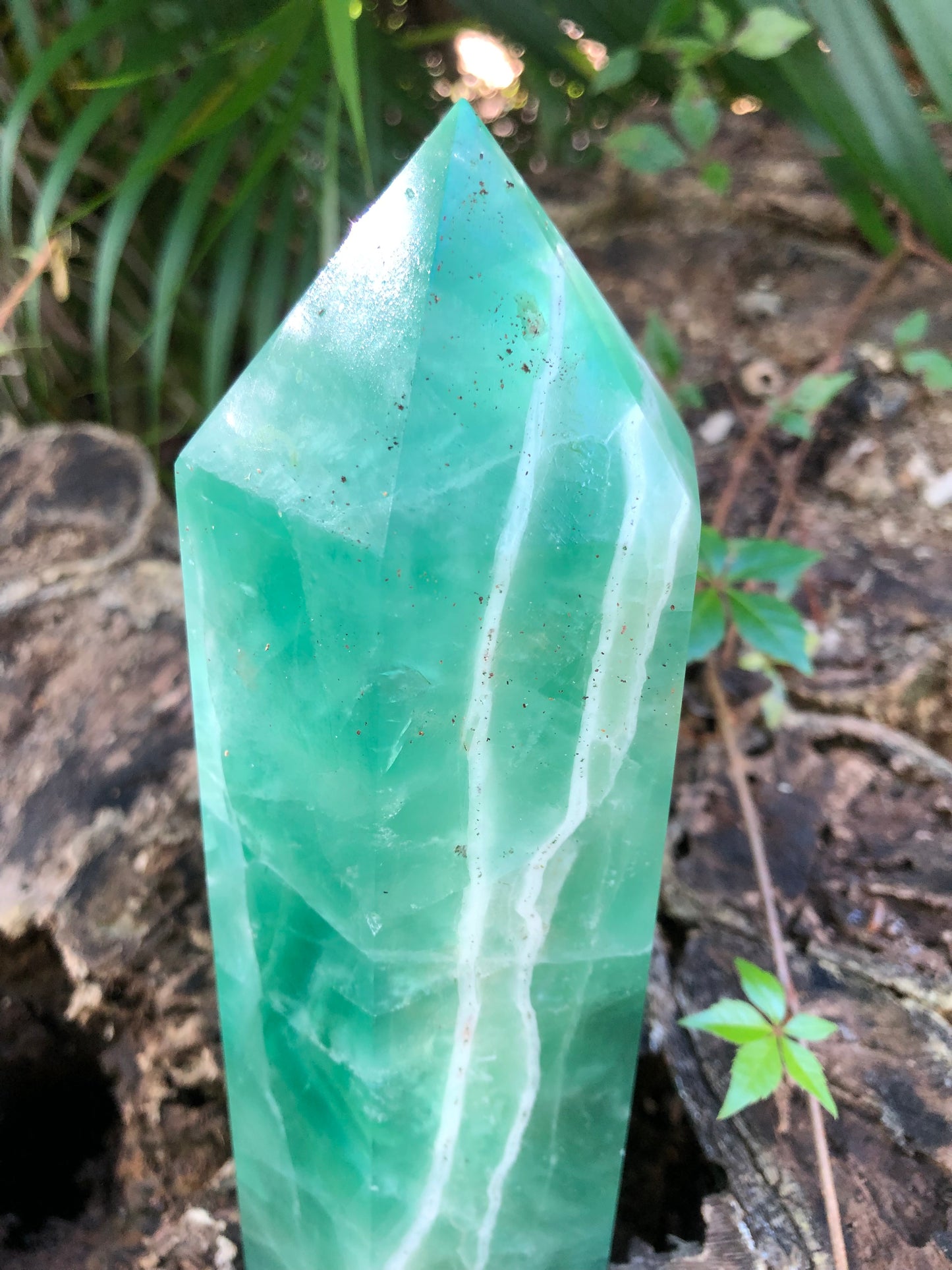 Spectacular "LIGHTNING STRIKE" Green Fluorite Tower, 4 lb Green Fluorite Obelisk, Crystal Magic